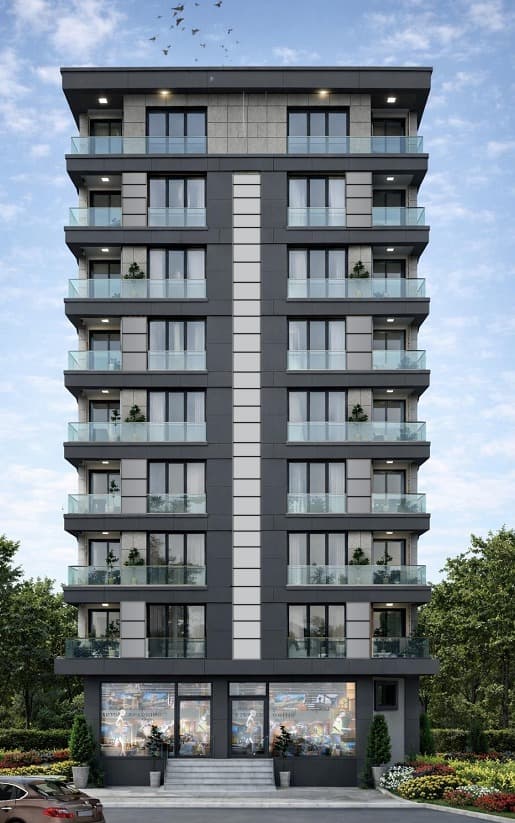 Kartal Kordonboyu'nda Sedef Apartmanı kentsel dönüşüm projesi modern cam cephe render görseli